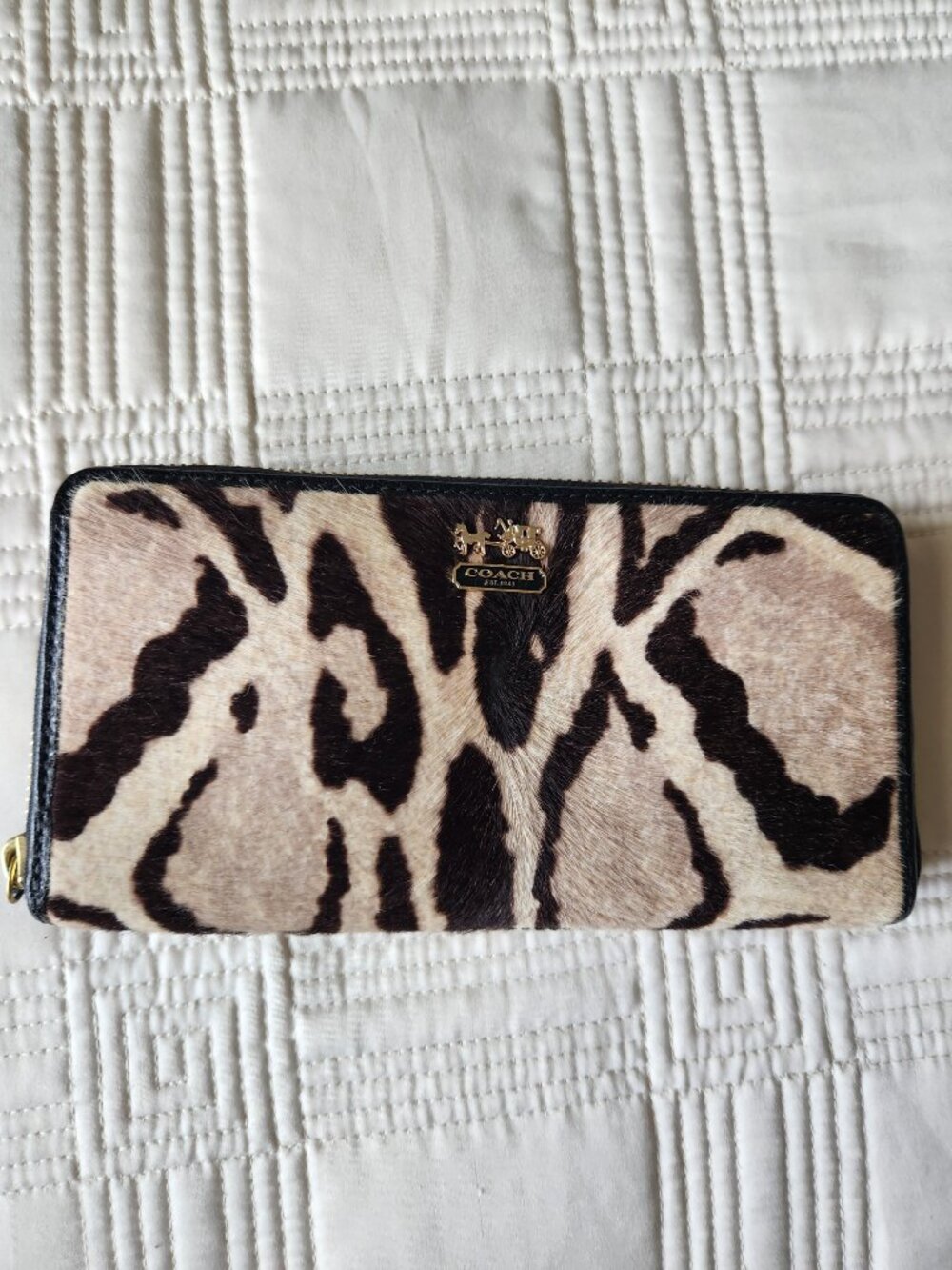 Coach Zebra Accordion Wallet